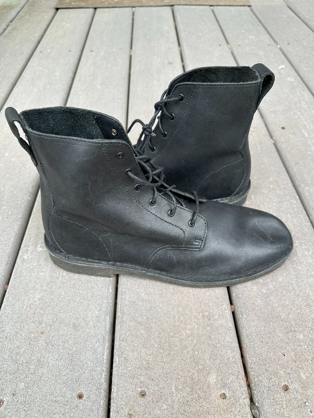 Clarks original Black desert Mali leather boots size 11.5 M